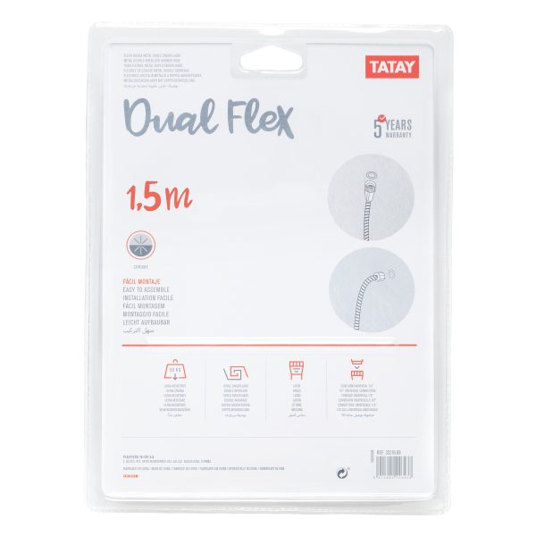 TATAY TUŠ CRIJEVO DUAL FLEX 1,5M NEHRĐAJUĆI ČELIK SREBRNO - Image 3